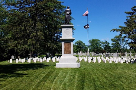 A view of the Albany Rural Cemetery Soldiers' Lot.