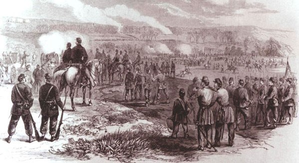 Drawing of the Battle of Rowlett's Station