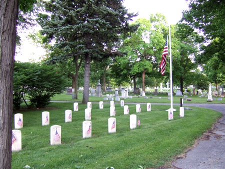 The Forest Home Cemetery Soldiers' Lot on Memorial Day.