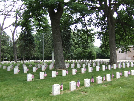 The Forest Hill Cemetery Soldiers' Lot in Wisconsin.
