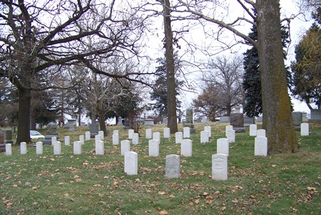Burial area at the Forest Lawn Cemetery Soldiers' Lot.