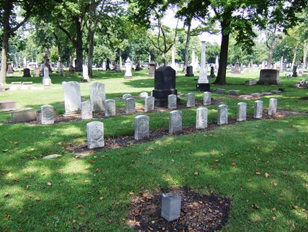 The Woodland Cemetery Soldiers' Lot in Ohio.