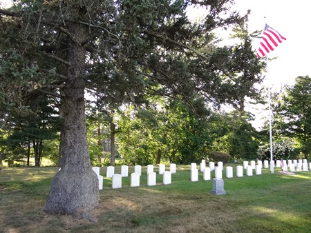 Burial area at the Woodlawn Cemetery Soldiers' Lot in Ayer, Mass.