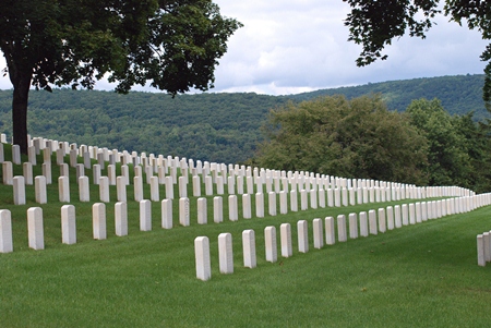 Burial area at Bath National Cemetery.