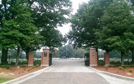 Entrance gate at Camp Butler National Cemetery.