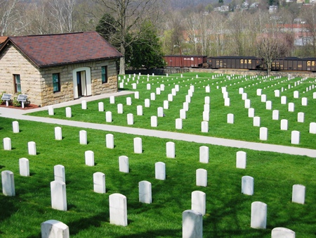 Burial area at Grafton National Cemetery.