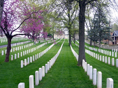 Burial area at Jefferson City National Cemetery.