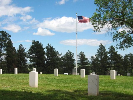 Main flagpole at Fort Meade National Cemetery.
