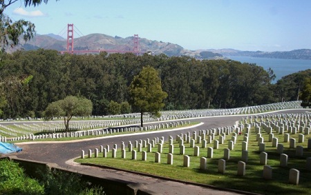 Burial area at San Francisco National Cemetery.