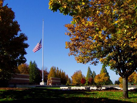 Willamette National Cemetery's assembly area.
