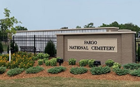 Main entrance at Fargo National Cemetery.