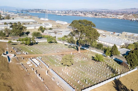 View from above overlooking all of Mare Island Naval Cemetery.