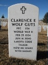 Headstone of Clarence Wolf Guts, last Lakota Code Talker, buried in Black Hills National Cemetery. (Department of Defense)