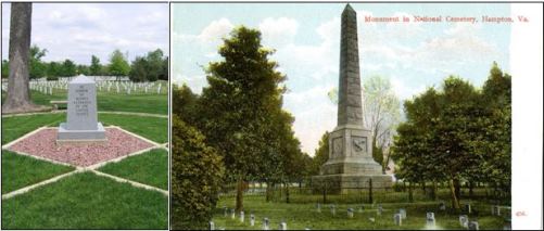 Monuments to Service - to women veterans at Rock Island National Cemetery (left) and by Army Nurse Superintendent Dorothea Dix at Hampton National Cemetery (right).