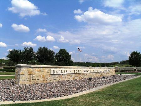 Entrance gate at Dallas-Fort Worth National Cemetery.